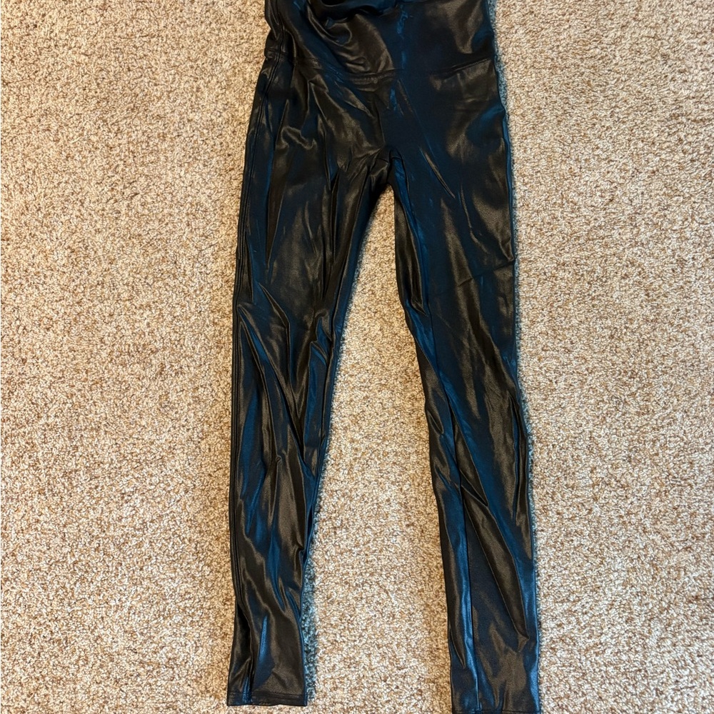 SPANX Black Shiny Leggings